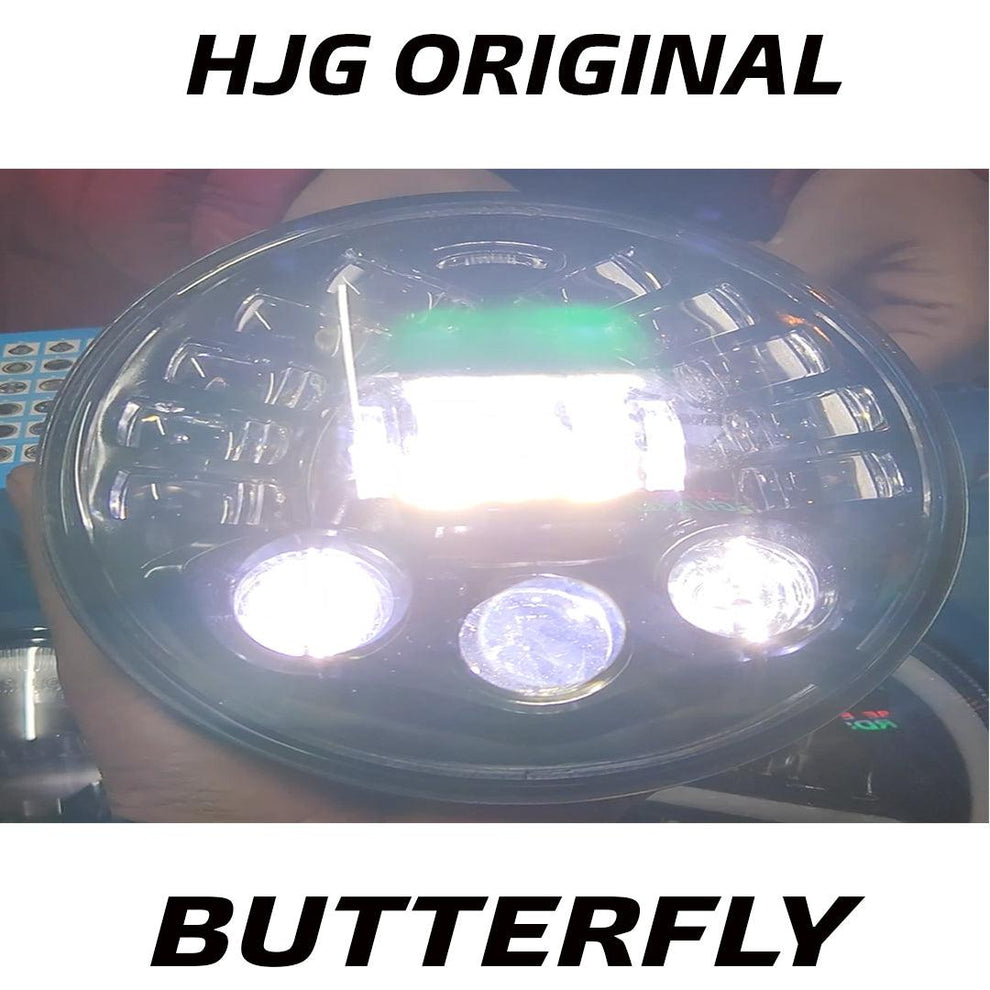 Globe Moto HJG Butterfly Headlight With Indicator DRL For All Royal Enfield Models