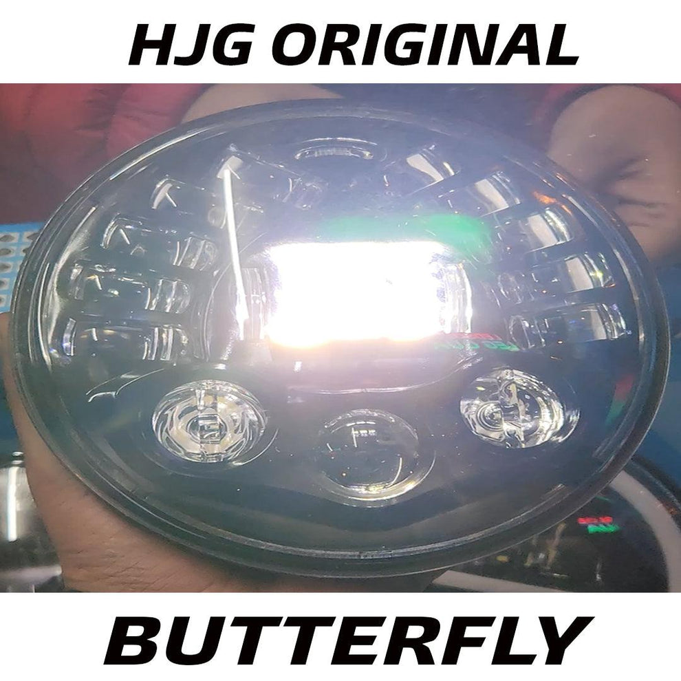 Globe Moto HJG Butterfly Headlight With Indicator DRL For All Royal Enfield Models