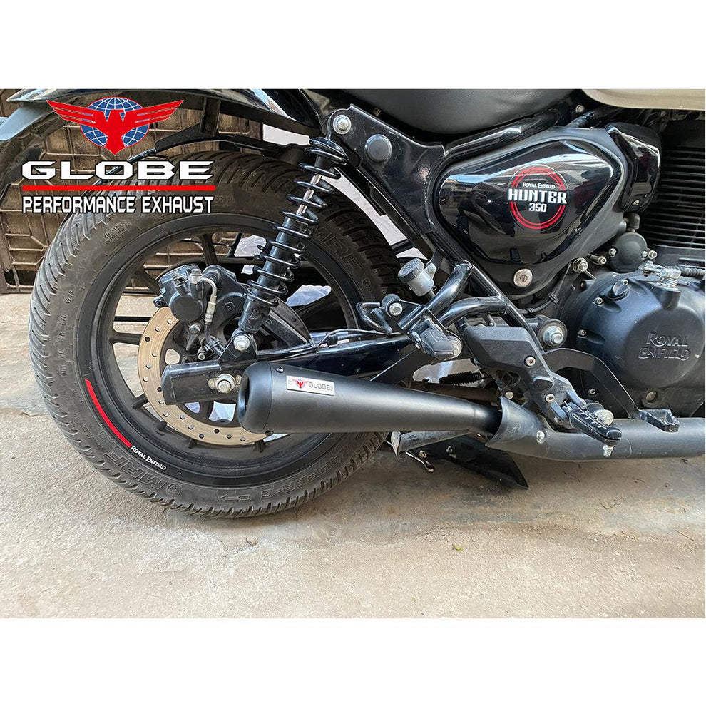 Globe Exhaust Torpedo Black For Hunter 350