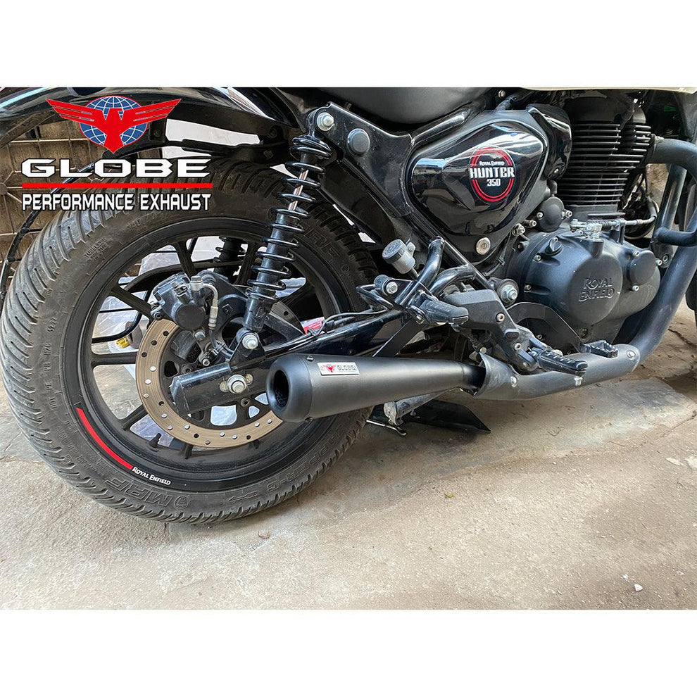 Globe Exhaust Torpedo Black For Hunter 350
