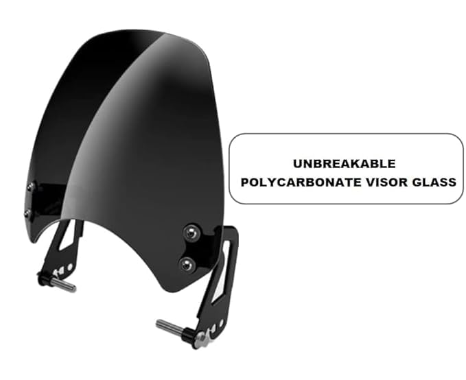Globe Moto Hunter 350 Windshield | Premium Bike Visor Screen | Wind Protection & Stylish Touring Shield