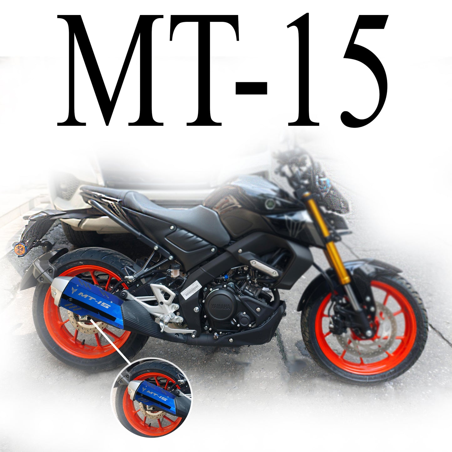 MT-15 Blue Silencer Plate | Stylish & Durable Exhaust Cover for MT-15