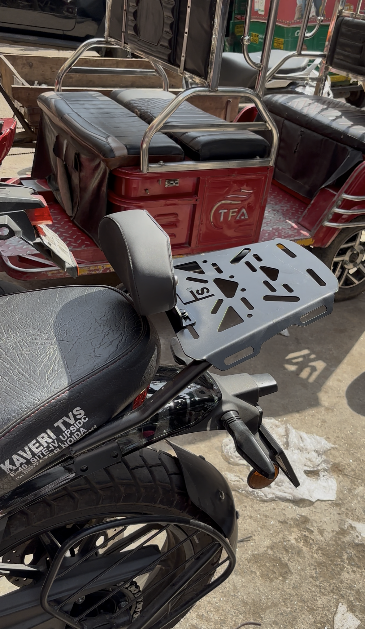 TVS Ronin Top Rack with Backrest | Heavy Duty Luggage Carrier for Touring & Daily Use