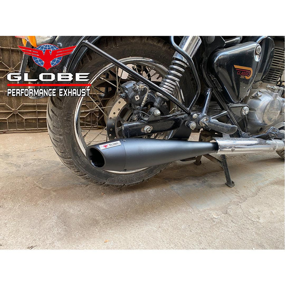 Globe Exhaust Dolphin Premium Black For New Classic Reborn & New Standard & Meteor 350