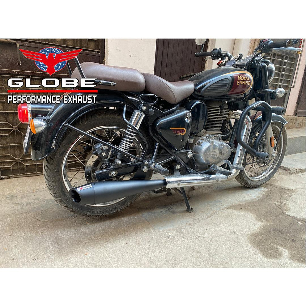 Globe Exhaust Dolphin Premium Black For New Classic Reborn & New Standard & Meteor 350