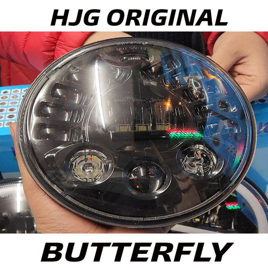 Globe Moto HJG Butterfly Headlight With Indicator DRL For All Royal Enfield Models