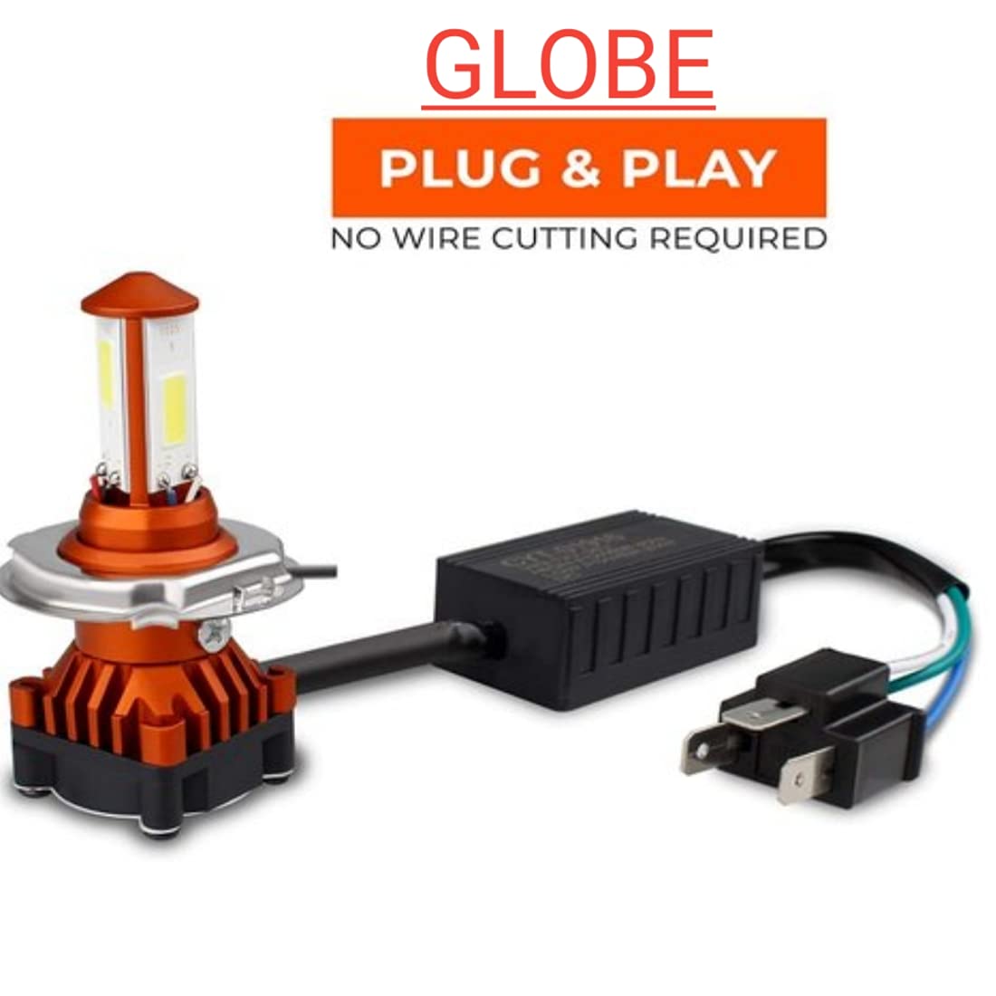Globe moto H4 LED Bike Headlight Bulb – Super Bright Motorcycle Light, Universal Fit, Long Life
