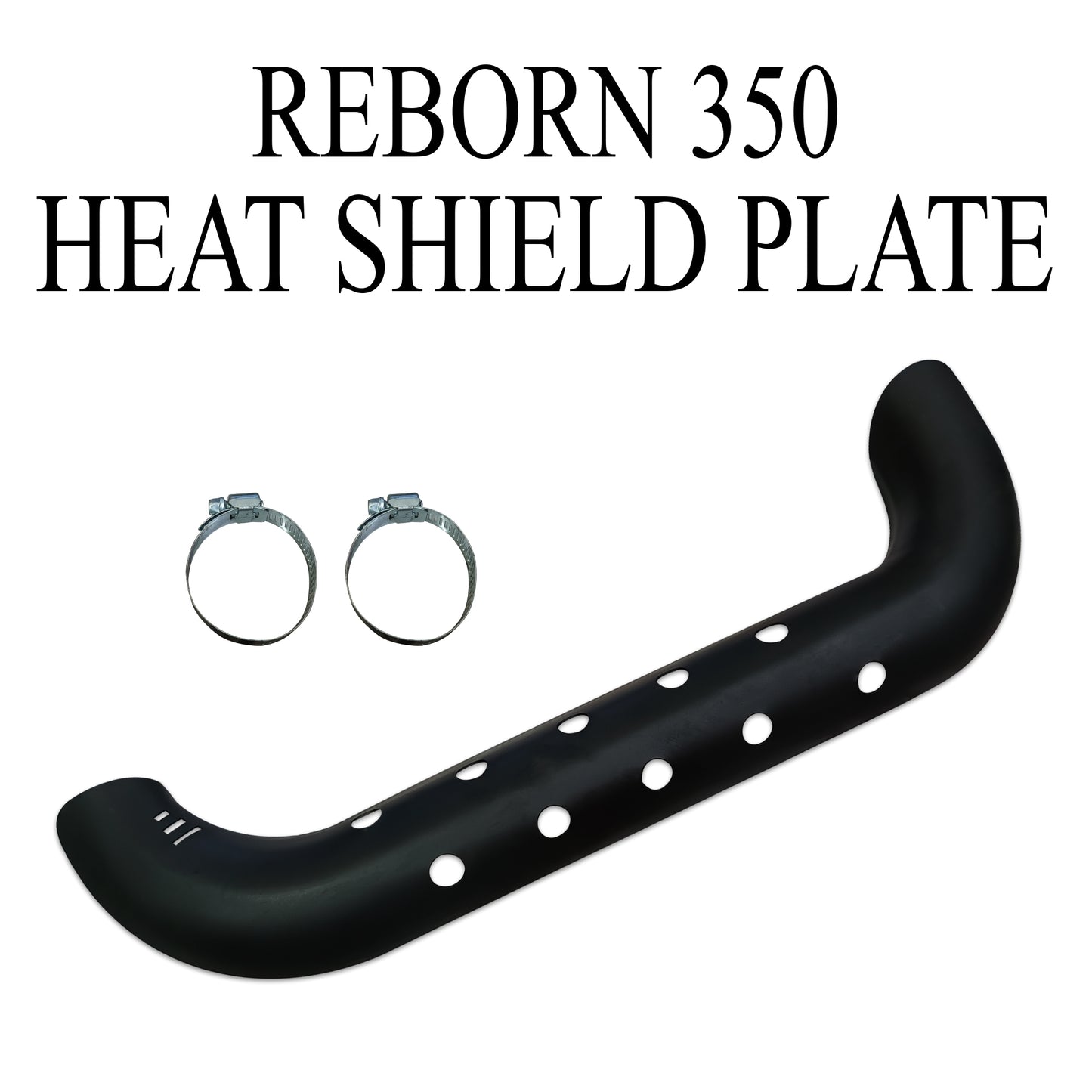 Classic Reborn 350 Black Heat Shield for Bend Pipe | Durable Exhaust Pipe Cover | Premium Matte Black Finish | Easy Fit Heat Protector