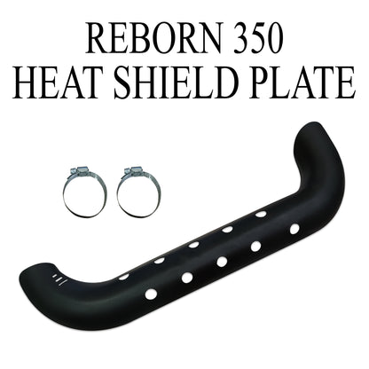 Classic Reborn 350 Black Heat Shield for Bend Pipe | Durable Exhaust Pipe Cover | Premium Matte Black Finish | Easy Fit Heat Protector