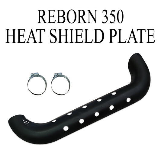 Classic Reborn 350 Black Heat Shield for Bend Pipe | Durable Exhaust Pipe Cover | Premium Matte Black Finish | Easy Fit Heat Protector