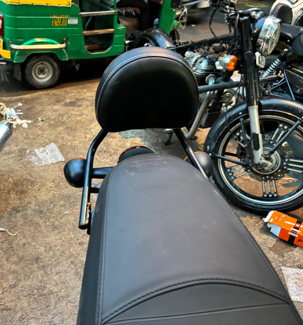 Hunter 350 Metal Backrest | Heavy-Duty Rear Back Rest for Hunter 350