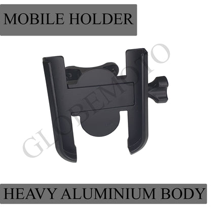 Globe Moto Bike Mobile Holder for Handlebar – 360° Rotatable Motorcycle Phone Mount with Secure Grip