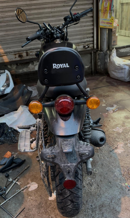 Hunter 350 Metal Backrest | Heavy-Duty Rear Back Rest for Hunter 350
