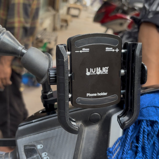HJG Bike Mobile Holder with Anti-Vibration Damper & Shockproof Mount Universal For Bike & Scooty