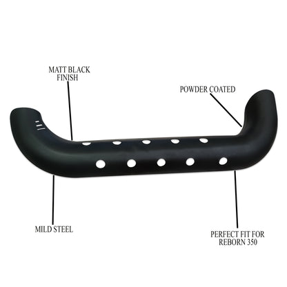 Classic Reborn 350 Black Heat Shield for Bend Pipe | Durable Exhaust Pipe Cover | Premium Matte Black Finish | Easy Fit Heat Protector