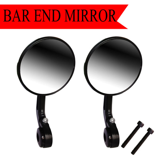 R.E. Bar End Mirror for Classic 350, hunter 350, new standard, interceptor 650, Gt 650 | CNC Aluminum Handlebar Rear View Mirror | Motorcycle Side Mirror – Black