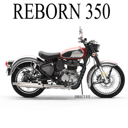 Classic Reborn 350 Black Heat Shield for Bend Pipe | Durable Exhaust Pipe Cover | Premium Matte Black Finish | Easy Fit Heat Protector
