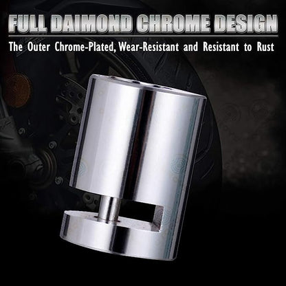 Globe Moto Silver Round Bike Disc Lock – Heavy Duty Anti-Theft Motorcycle & Bicycle Security Lock