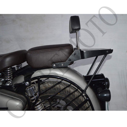 Classic 350 Adjustable Rider Backrest | Premium Comfort Seat Support with Heavy Duty Mounting Bracket