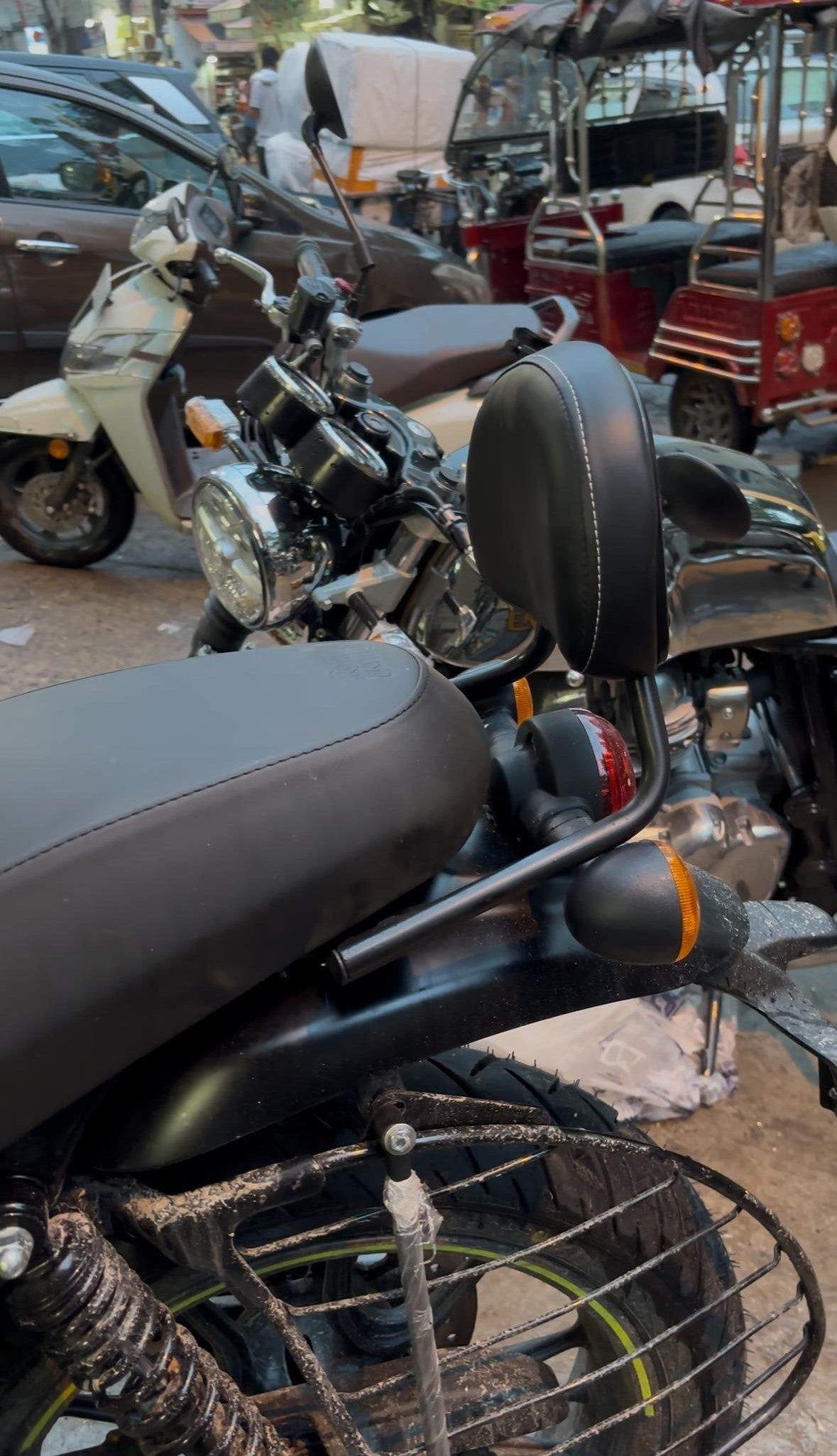 Hunter 350 Metal Backrest | Heavy-Duty Rear Back Rest for Hunter 350