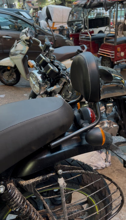 Hunter 350 Metal Backrest | Heavy-Duty Rear Back Rest for Hunter 350