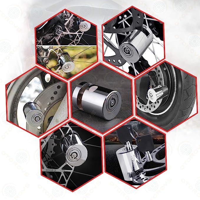 Globe Moto Silver Round Bike Disc Lock – Heavy Duty Anti-Theft Motorcycle & Bicycle Security Lock