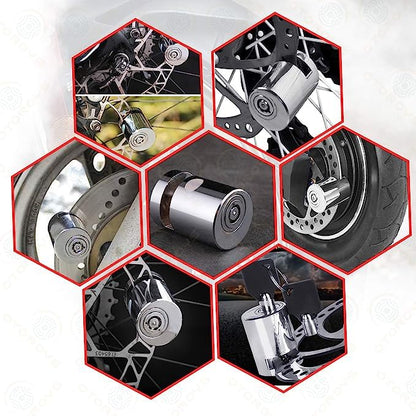 Globe Moto Silver Round Bike Disc Lock – Heavy Duty Anti-Theft Motorcycle & Bicycle Security Lock