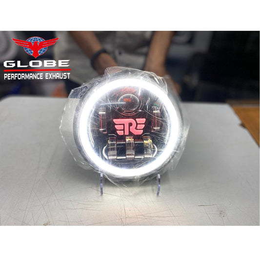 Globe Moto R logo Headlight For All Royal Enfield Models