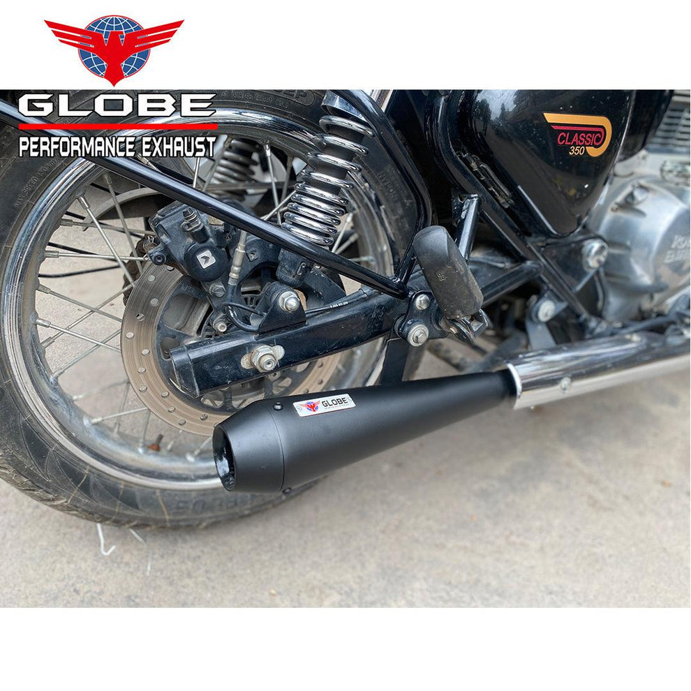 Globe Megaphone Xtreme Exhaust with DB Killer Black for Classic 350 Reborn & Meteor 350