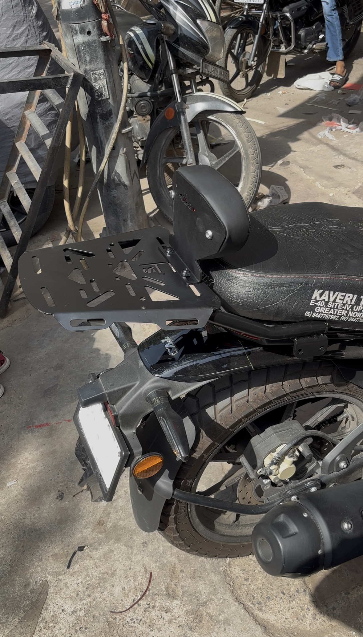 TVS Ronin Top Rack with Backrest | Heavy Duty Luggage Carrier for Touring & Daily Use