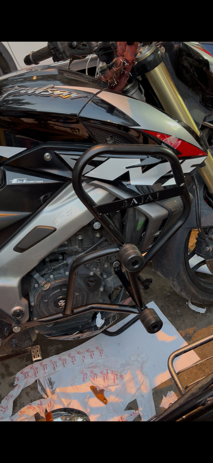 Pulsar NS400 Crash Guard Black with 4 Sliders | Premium Protection