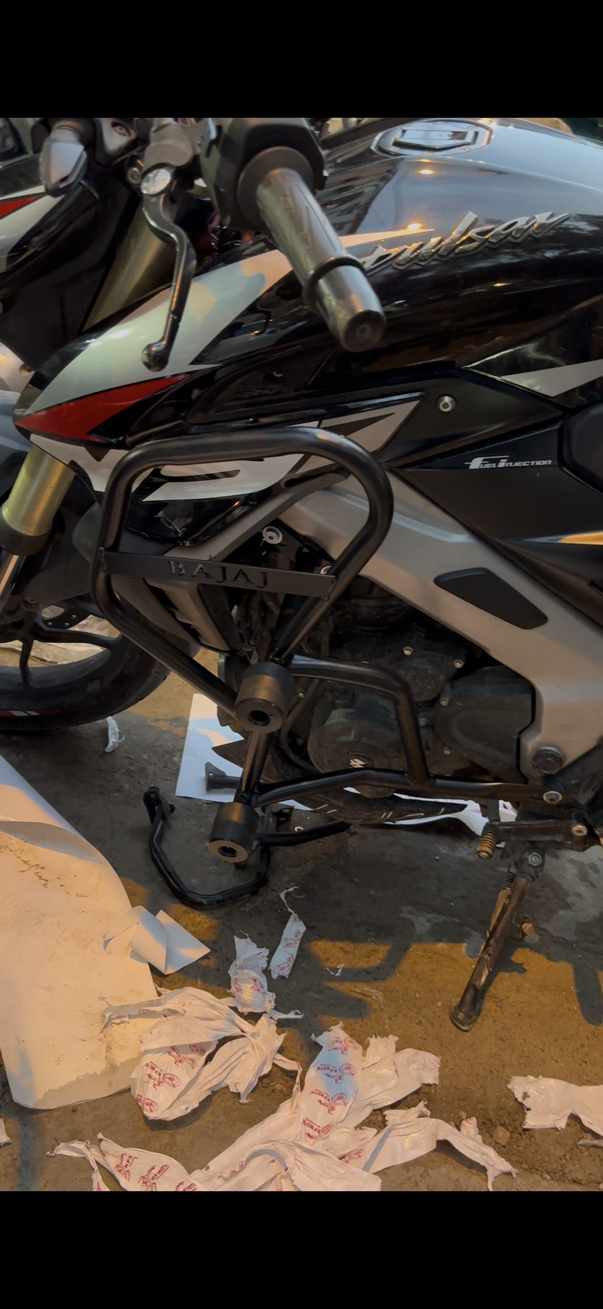 Pulsar NS400 Crash Guard Black with 4 Sliders | Premium Protection