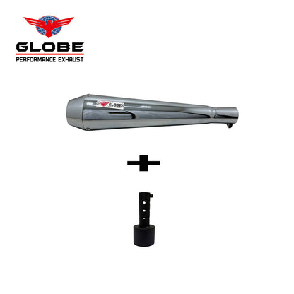 Globe Megaphone Xtreme Exhaust with DB Killer Chrome for Classic 350 Reborn & Meteor 350