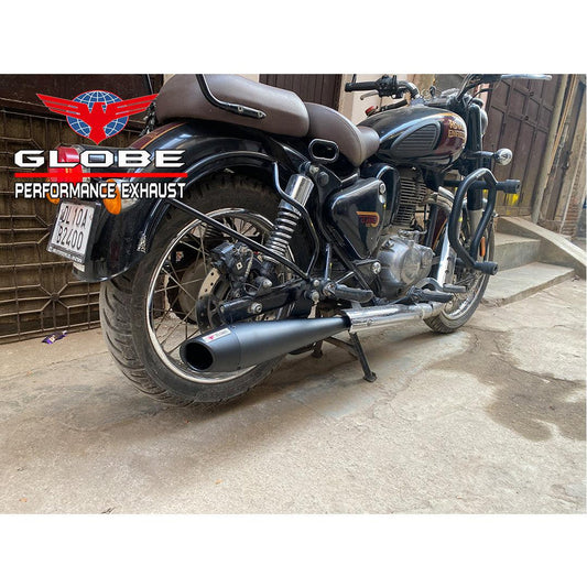 Globe Exhaust Dolphin Premium Black For New Classic Reborn & New Standard & Meteor 350