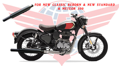 Globe Exhaust Long punjab Black For New Classic Reborn & New Standard
